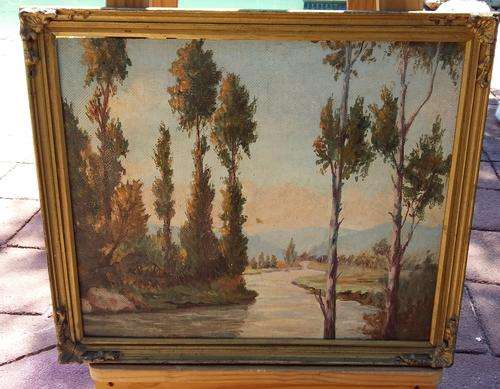 A Lovely vintage painting in a guilded frame & signed by artist .- great for any collector.