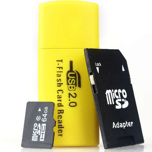 64GB Micro SD Class 10 Flash Memory Card + Adapter+ Card Reader