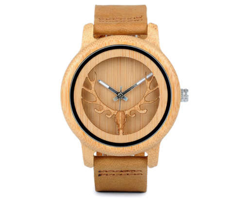 Bobo Bird Bamboo Watch "Leather Strap"