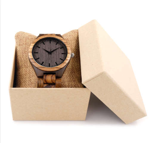 Bobo Bird Zebra & Ebony Wood Watch