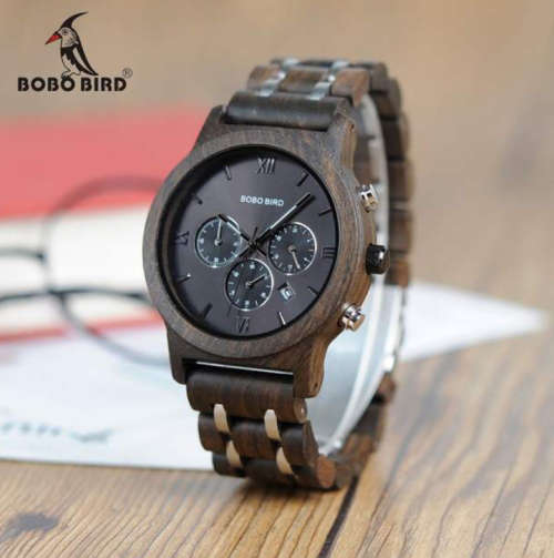 Bobo Bird Chronograph Wooden Watch "In box"