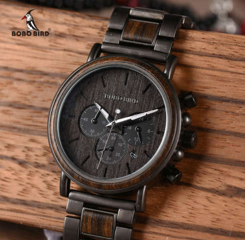 Bobo Bird Chronograph Wooden Watch "In box"