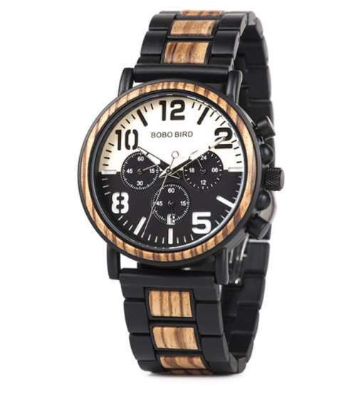 Bobo Bird Chronograph Wooden Watch "In box"