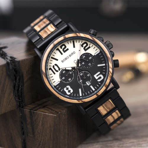 Bobo Bird Chronograph Wooden Watch "In box"