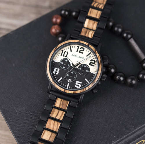Bobo Bird Chronograph Wooden Watch "In box"