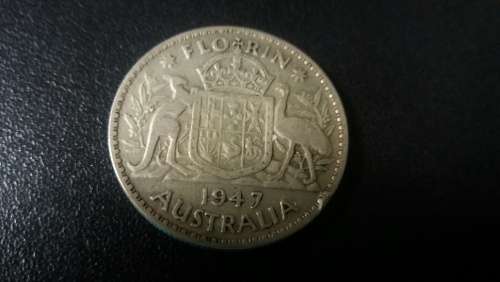 AUSTRALIA 1947 SILVER FLORIN 2 SHILLING COIN - FOR XCOINS ONLY