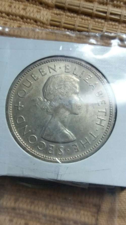 RHODESIA 1953 SILVER RHODES CROWN - HIGH GRADE COIN