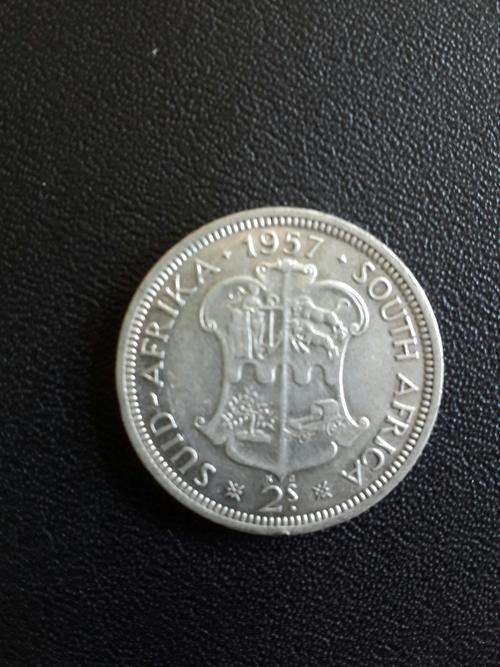 1957 UNION  SILVER 2 SHILLINGS - VERY DECENT CONDITION