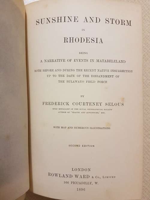 Sunshine & Storm in Rhodesia - By F.C. Selous