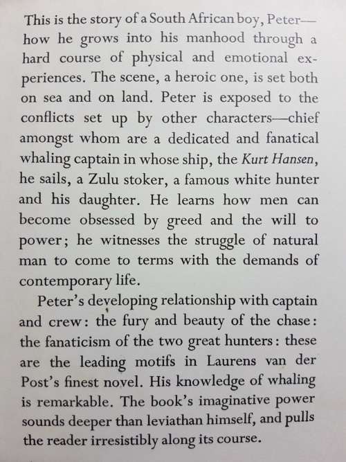 The Hunter And The Whale - By Laurens Van Der Post