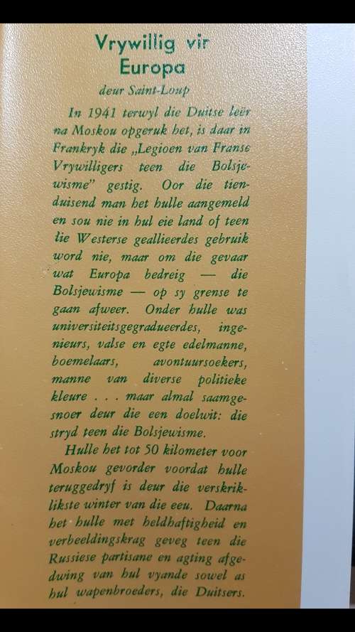 Vrywillig Vir Europa - Deur Saint-Loup -  Vertaal Deur Myron Kok