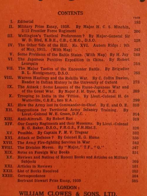 The Army Quarterly Vol. XXXVI, No. 2 July, 1938