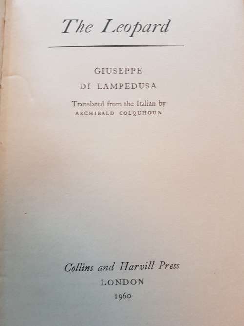 The Leopard - By Giuseppe De Lampedusa