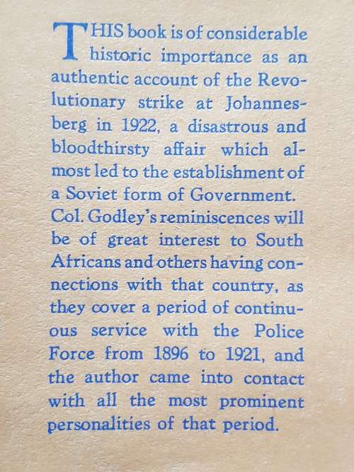 Khaki and Blue - Reminiscences of Thirty-five year`s service in South Africa - By Lt.-Colonel R.S. G