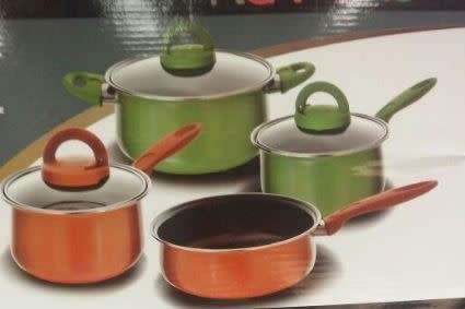 7 PIECE NON STICK WITH TEMPERED GLASS LIDS*!*