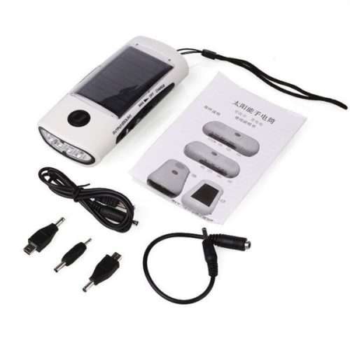 Solar Power Bank with Flashlight & Radio