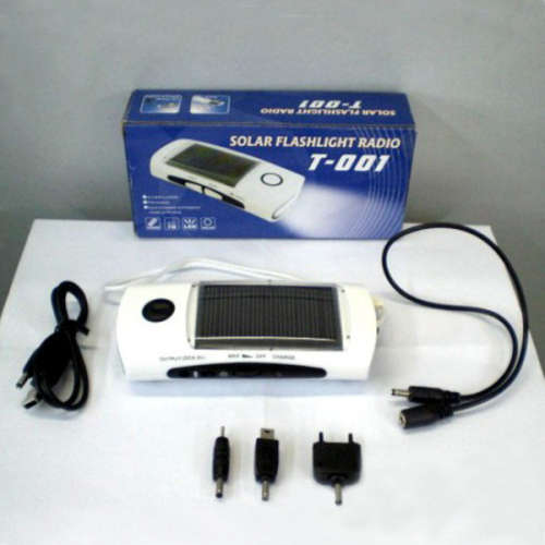 POWERBANK WITH FLASH LIGHT AND RADIO - SOLAR POWERED