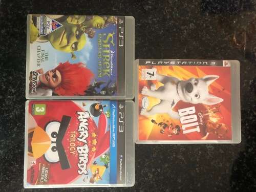 3 PS3 Games - Shrek - Angry Birds - Bolt