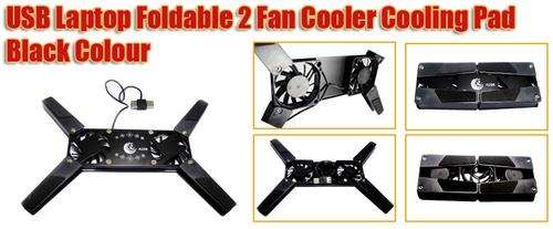 USB Cooler Cooling Pad 2 Fans For Laptop Notebook