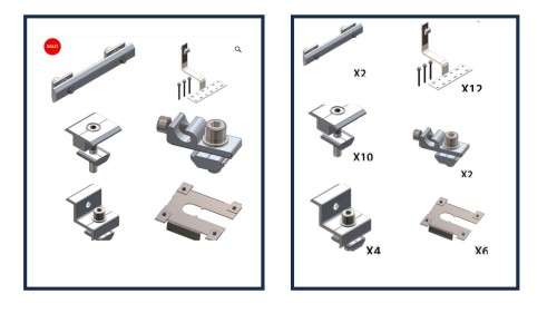 Tile Roof solar mounting  Kit -max 6 panels in portrait (1.5kW Pack) Mounting Accessory Kit
