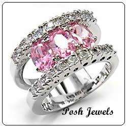 SPARKLING ICE PINK THICK BAND RING SIZE 9