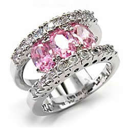 ICE PINK SIMULATED DIAMOND BAND RING SIZ 8