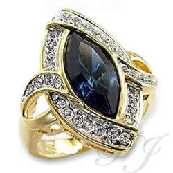 SAPPHIRE SWAROVSKI CRYSTAL BAND RING SIZE 7