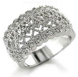 CLASSIC SWAROVSKI CRYSTAL BAND RING SIZE 5***