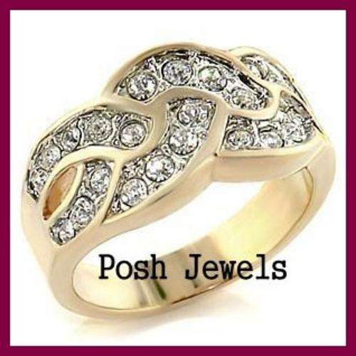 ***ELEGANT SWAROVSKI CRYSTAL THICK BAND RING SIZE 10***