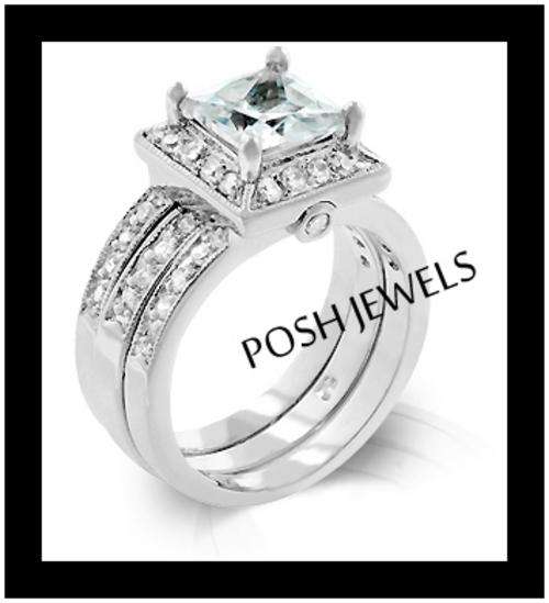 ***VINTAGE DESIGN 1.75ctw BRIDAL 2 PIECE SIMULATED DIAMOND RING SET***SIZE 7