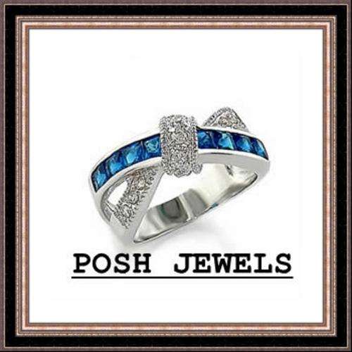 ***FREE SAPO SHIPPING***1 Carat Sapphire CZ Ring***SIZE 6