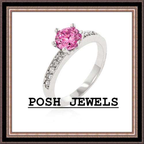 ***FREE SAPO SHIPPING***Ice Pink Sapphire CZ Princess Cut Ring***SIZE 7