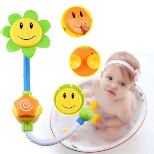 Flower bath toy pump