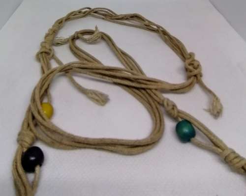 SHOULDER BAG Vintage Woven Cloth and Rattan