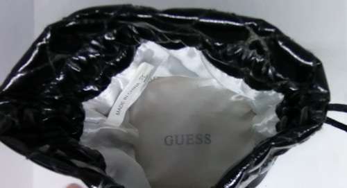 Drawstring Bag/Purse Black Vinyl