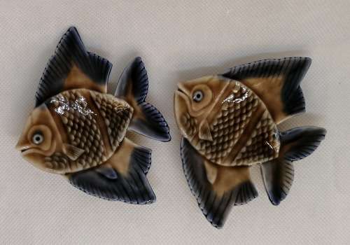 VINTAGE WADE ANGEL FISH PIN DISHES PAIR
