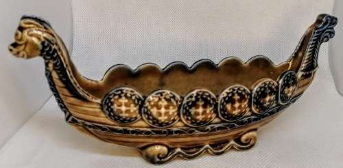VINTAGE WADE CERAMIC VIKING DRAGON SHIP PLANTER