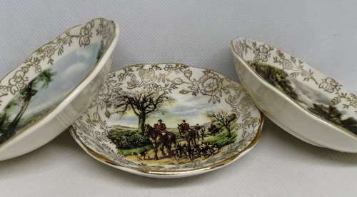 THREE JAMES FOLEY DECORATION PIN DISHES VINTAGE
