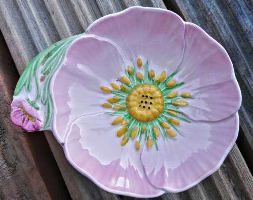 VINTAGE BUTTER TRINKET PATE DISH PINK BUTTERCUP CARLTON WARE