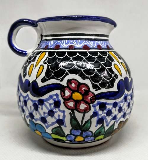 TALAVERA MILK JUG HAND-PAINTED CERAMIC CREAMER MEXICO