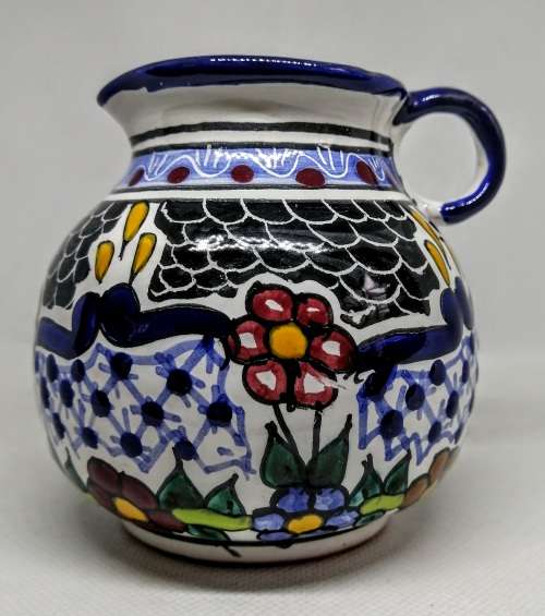 TALAVERA MILK JUG HAND-PAINTED CERAMIC CREAMER MEXICO