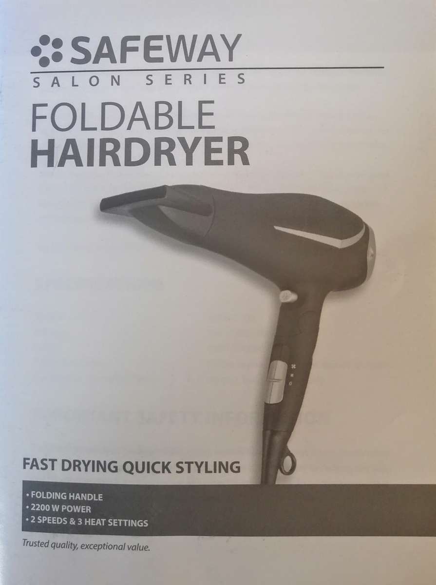 HAIRDRYER Foldable Safeway New-in-box