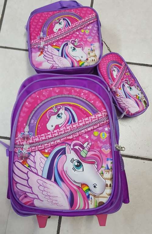 3 pieces UNICORN trolley backpack