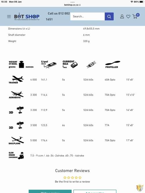 AXI 4120/22 Gold line V2 with 60A 22khz Speed Controller.