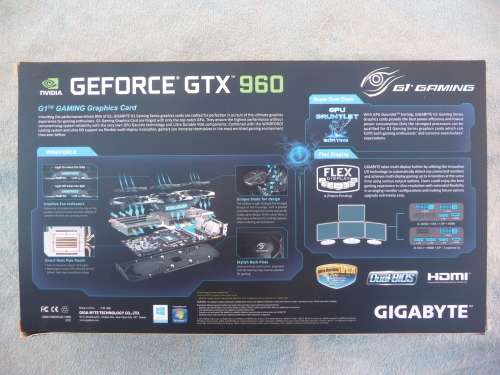 GIGABYTE G1 NVIDIA GeForce GTX 960 Gaming Graphics Card GDDR5 PCI Express 3.0 4GB