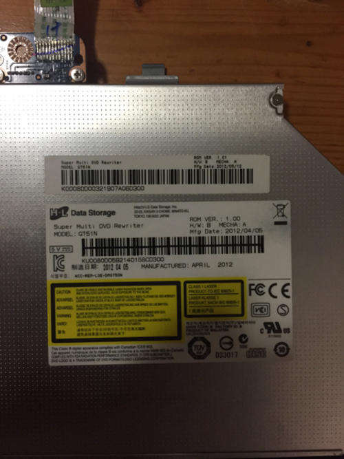 Acer Super Multi DVD Writer with connector. Acer 5733 model