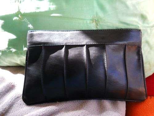 1970s Black Vinyl Vintage Clutch excellent condition