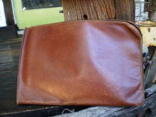 Vintage Genuine Leather Men's File or Paper Briefcase/Bag  1960s