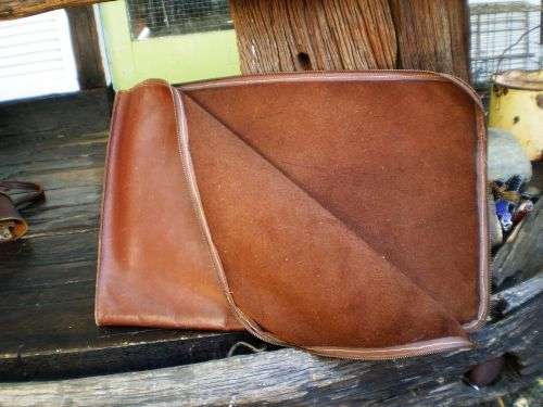 Vintage Genuine Leather Men's File or Paper Briefcase/Bag  1960s