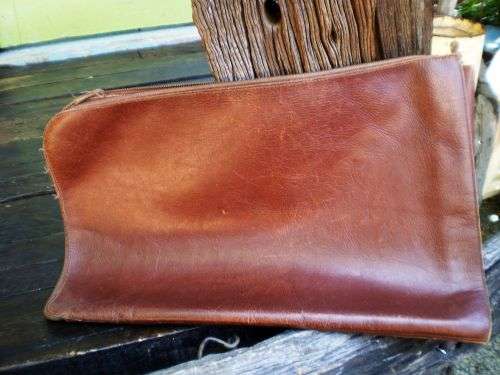 Vintage Genuine Leather Men's File or Paper Briefcase/Bag  1960s